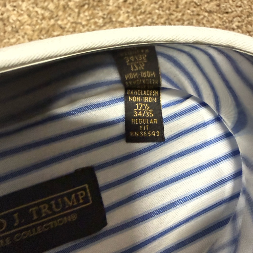 Donald Trump Blue and White Striped Dress Shirt - Picture 3 of 5